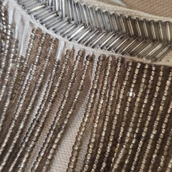 Super Cute Canvas Beaded Fringe Purse Crossbody Bag American Eagle - Picture 7 of 10